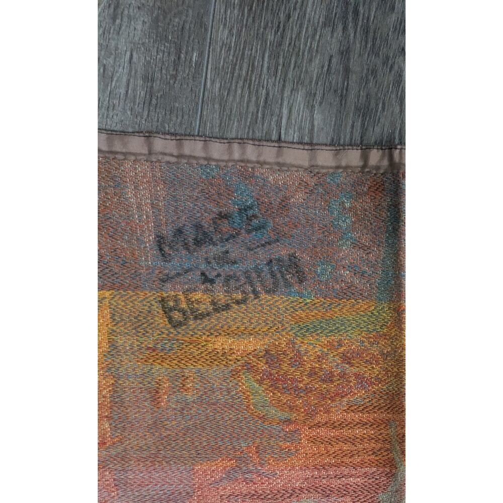 Vintage Belgian Woven Tapestry Venice Canal Gondola Scene Made in Belgium 36x36 - Picture 2 of 16